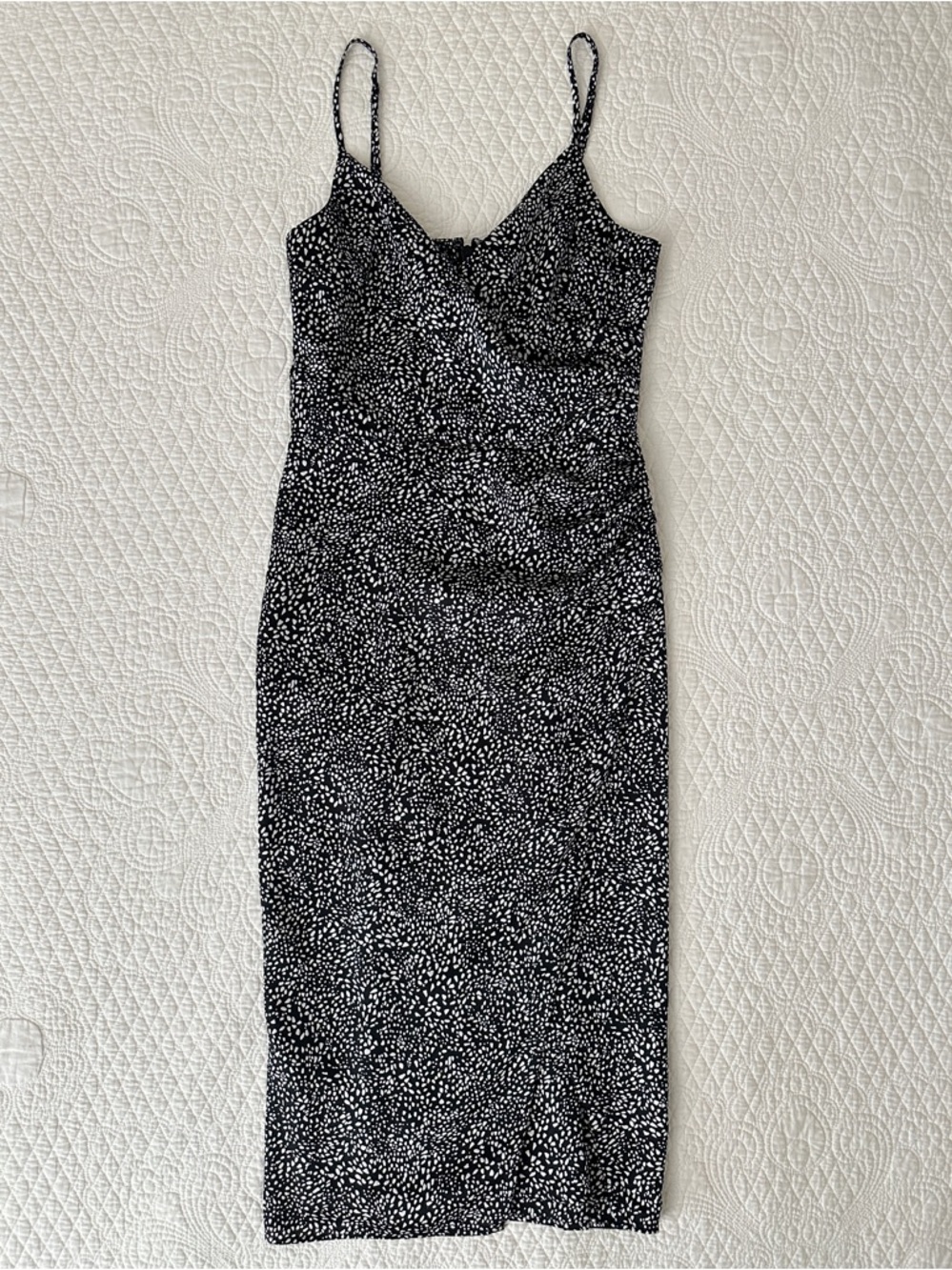 Abercrombie & Fitch Satin Ruched Wrap Midi Cocktail Dress Small